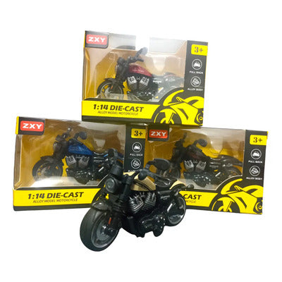 1:14 Scale Pull Back Diecast Alloy Royal Motorcycle Toy Bike Simulation Model